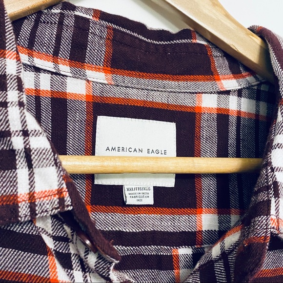 AMERICAN EAGLE | BURGUNDY PLAID FLANNEL - NWT - Picture 4 of 5